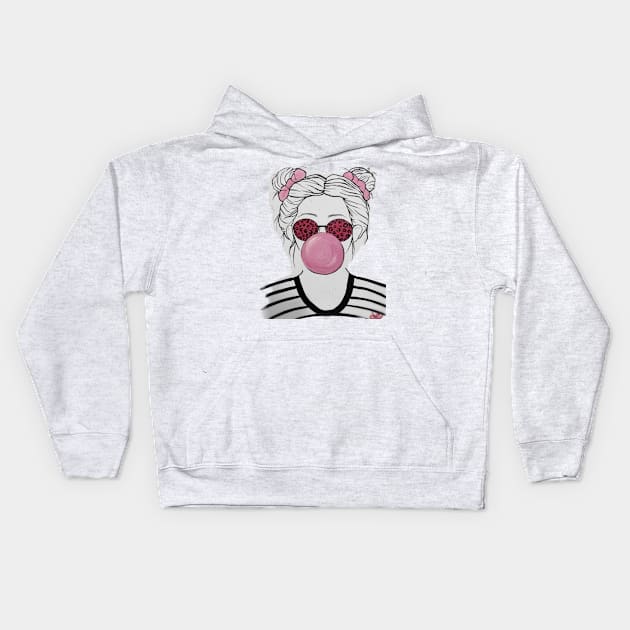 Bubble gum Kids Hoodie by Whatstheteashirt